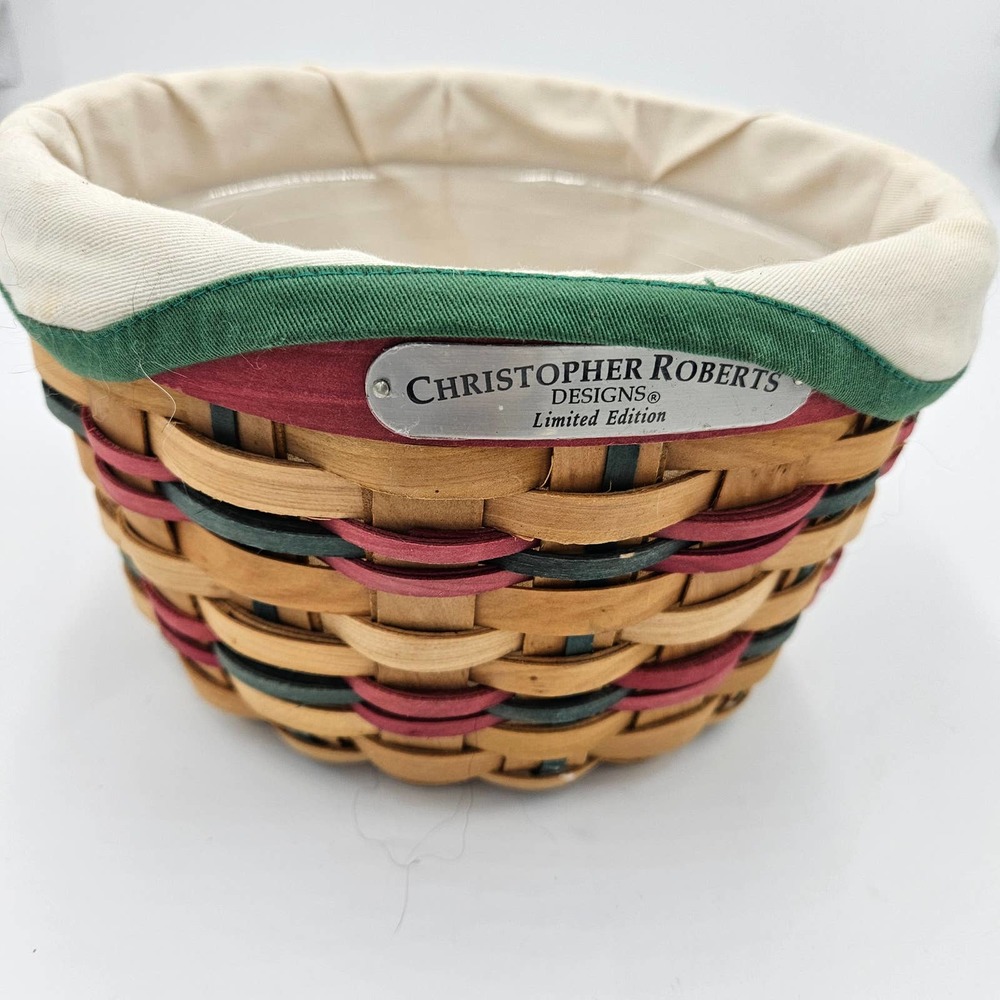 Christopher Roberts Designs Limited Edition Christmas Holiday Round Basket